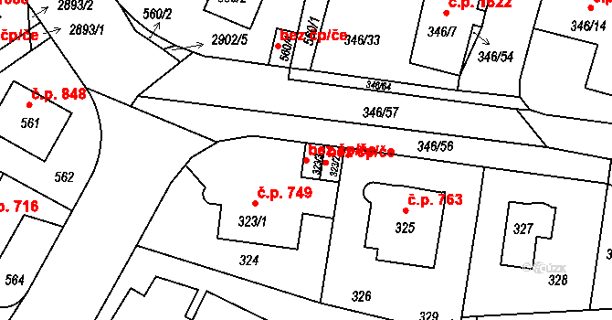 Praha 49878077 na parcele st. 323/3 v KÚ Braník, Katastrální mapa