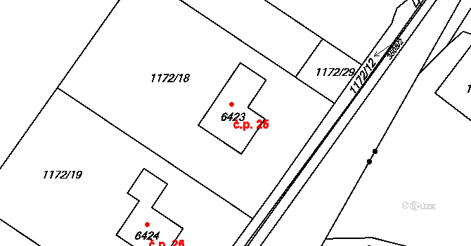 Kal 25, Klatovy na parcele st. 6423 v KÚ Klatovy, Katastrální mapa