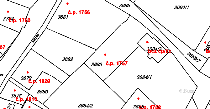 Zábřeh 1757 na parcele st. 3683 v KÚ Zábřeh na Moravě, Katastrální mapa