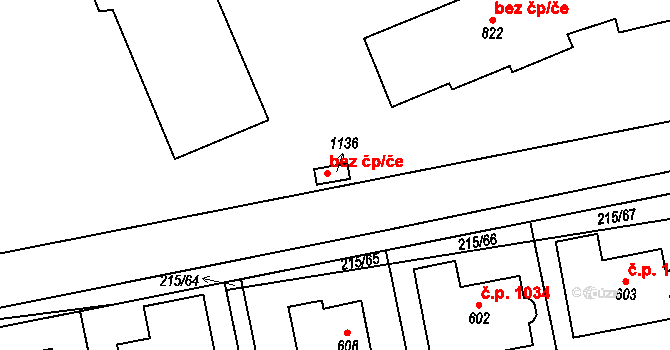 Rudná 88394077 na parcele st. 1136 v KÚ Hořelice, Katastrální mapa