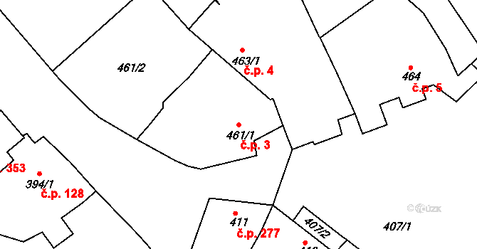 Borkovany 3 na parcele st. 461/1 v KÚ Borkovany, Katastrální mapa