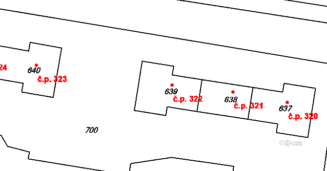 Stochov 322 na parcele st. 639 v KÚ Stochov, Katastrální mapa