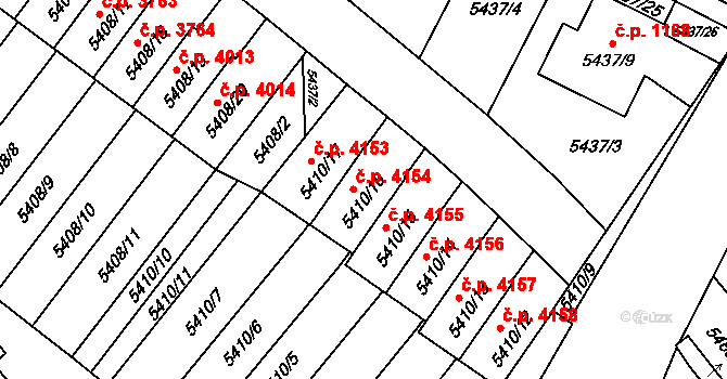 Jihlava 4154 na parcele st. 5410/16 v KÚ Jihlava, Katastrální mapa