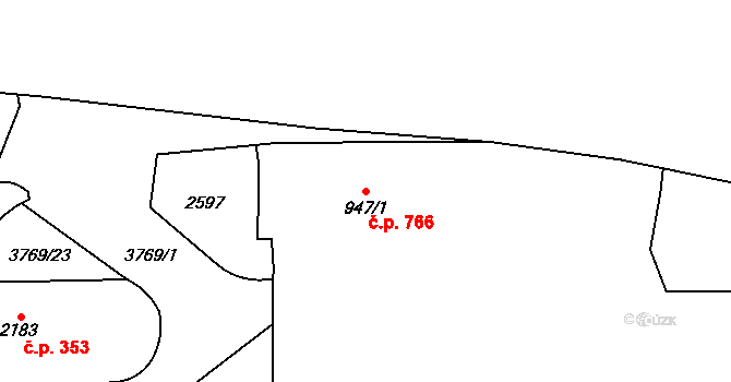 Dvůr Králové nad Labem 766 na parcele st. 947/1 v KÚ Dvůr Králové nad Labem, Katastrální mapa