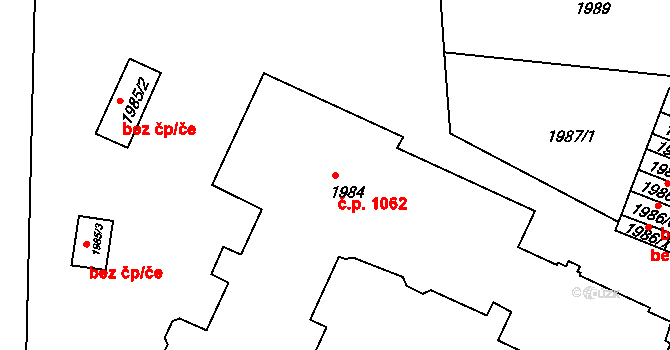 Rumburk 1 1062, Rumburk na parcele st. 1984 v KÚ Rumburk, Katastrální mapa