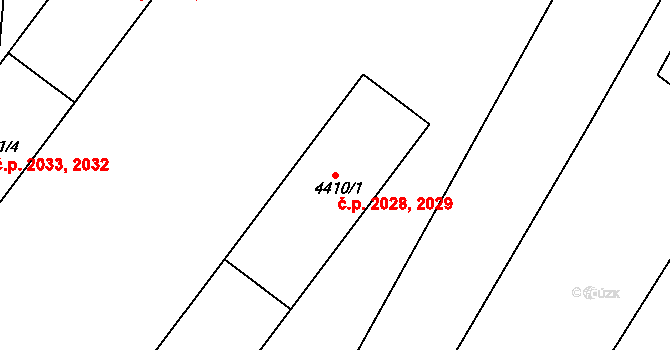 Česká Třebová 2028,2029 na parcele st. 4410/1 v KÚ Česká Třebová, Katastrální mapa