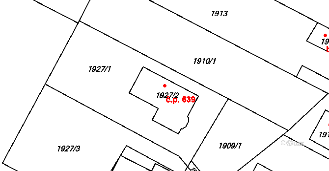 Bystřice nad Pernštejnem 639 na parcele st. 1927/2 v KÚ Bystřice nad Pernštejnem, Katastrální mapa