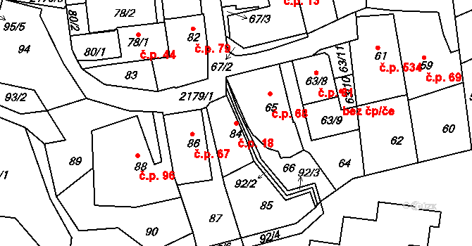 Střešovice 18, Praha na parcele st. 84 v KÚ Střešovice, Katastrální mapa