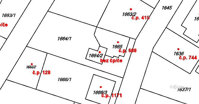 Bohumín 38216078 na parcele st. 1664/2 v KÚ Nový Bohumín, Katastrální mapa