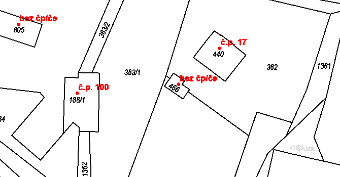 Řetová 41334078 na parcele st. 466 v KÚ Řetová, Katastrální mapa