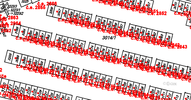 Podlesí 2812, Havířov na parcele st. 3075 v KÚ Bludovice, Katastrální mapa