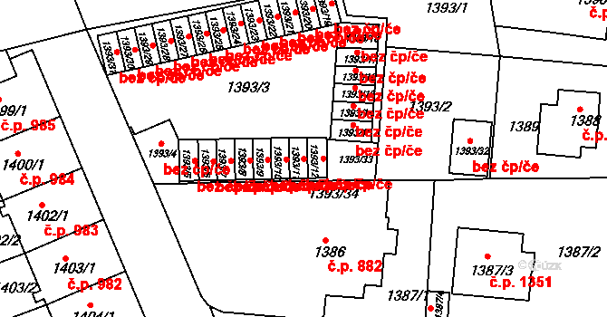 Teplice 42723078 na parcele st. 1393/11 v KÚ Teplice-Trnovany, Katastrální mapa