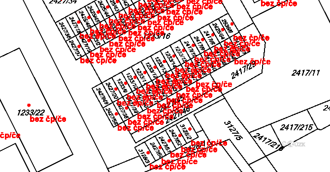 Rychnov nad Kněžnou 44262078 na parcele st. 2427/42 v KÚ Rychnov nad Kněžnou, Katastrální mapa