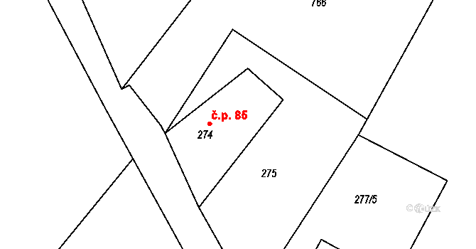 Skrochovice 85, Brumovice na parcele st. 274 v KÚ Skrochovice, Katastrální mapa
