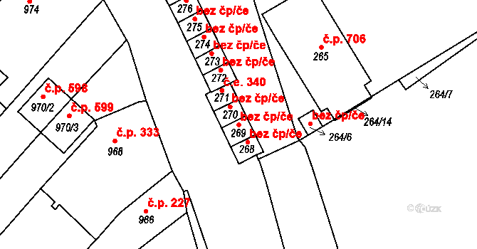 Brno 45535078 na parcele st. 269 v KÚ Bosonohy, Katastrální mapa