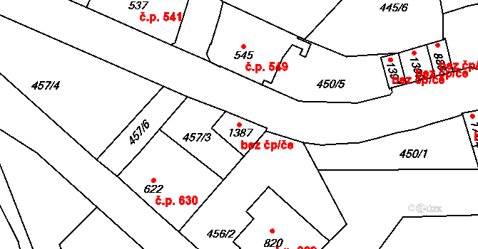 Úpice 49956078 na parcele st. 1387 v KÚ Úpice, Katastrální mapa