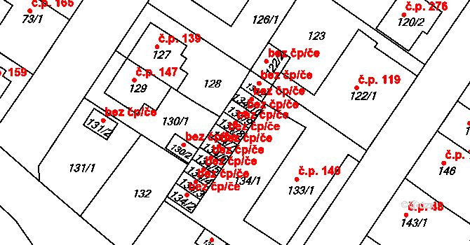 Teplice 50487078 na parcele st. 134/8 v KÚ Prosetice, Katastrální mapa