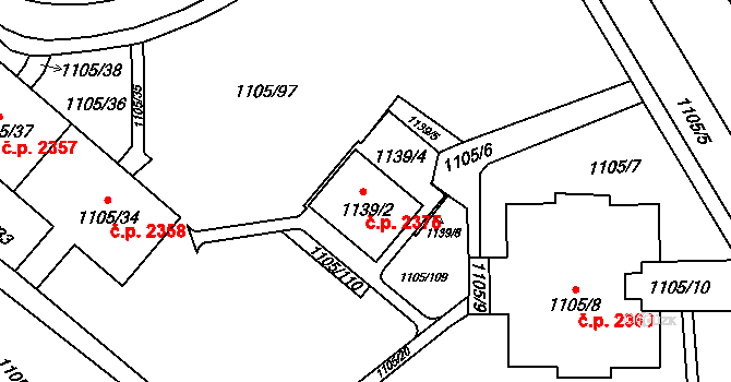 Mizerov 2375, Karviná na parcele st. 1139/2 v KÚ Karviná-město, Katastrální mapa