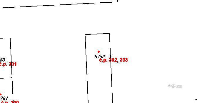 Polabiny 302,303, Pardubice na parcele st. 6782 v KÚ Pardubice, Katastrální mapa