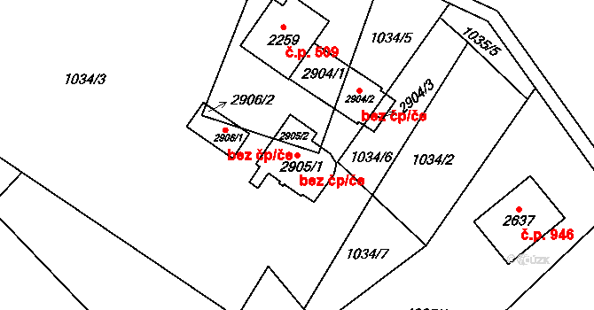 Horní Bečva 80452078 na parcele st. 2905/1 v KÚ Horní Bečva, Katastrální mapa
