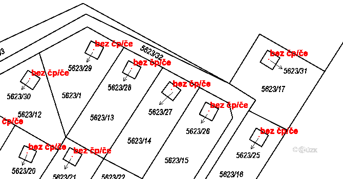 Frýdek-Místek 99986078 na parcele st. 5623/27 v KÚ Frýdek, Katastrální mapa