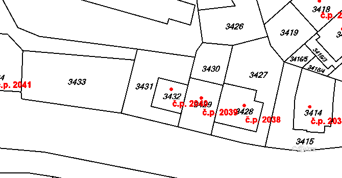 Znojmo 2040 na parcele st. 3432 v KÚ Znojmo-město, Katastrální mapa