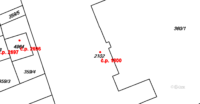 Šumperk 1800 na parcele st. 2102 v KÚ Šumperk, Katastrální mapa