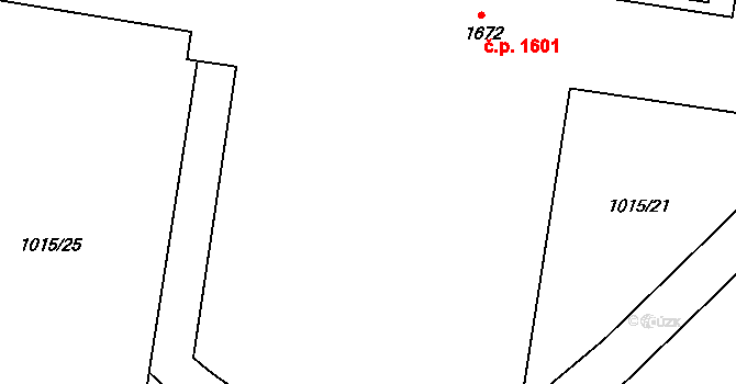 Blansko 1601 na parcele st. 1672 v KÚ Blansko, Katastrální mapa