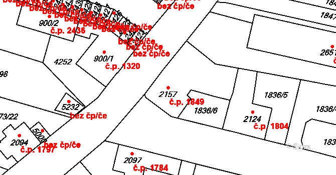 Dvůr Králové nad Labem 1849 na parcele st. 2157 v KÚ Dvůr Králové nad Labem, Katastrální mapa