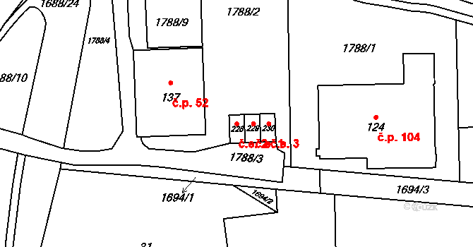 Vyskytná nad Jihlavou 2 na parcele st. 228 v KÚ Vyskytná nad Jihlavou, Katastrální mapa
