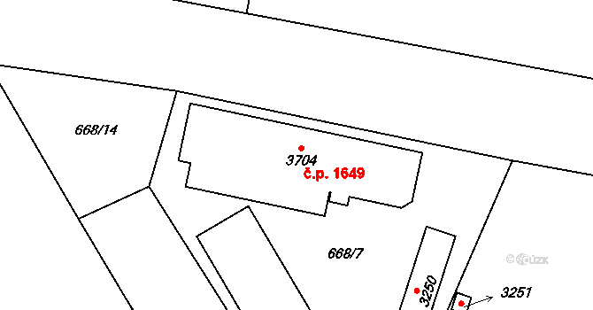 Humpolec 1649 na parcele st. 3704 v KÚ Humpolec, Katastrální mapa