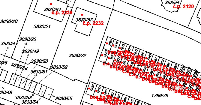 Tachov 203 na parcele st. 1970 v KÚ Tachov, Katastrální mapa