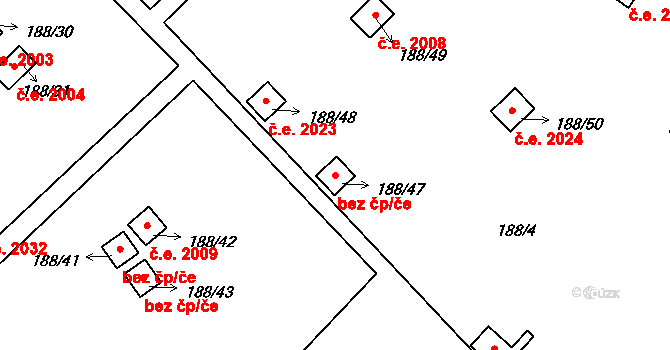 Teplice 39162079 na parcele st. 188/47 v KÚ Sobědruhy, Katastrální mapa