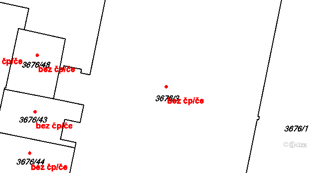 Kunovice 43628079 na parcele st. 3676/3 v KÚ Kunovice u Uherského Hradiště, Katastrální mapa