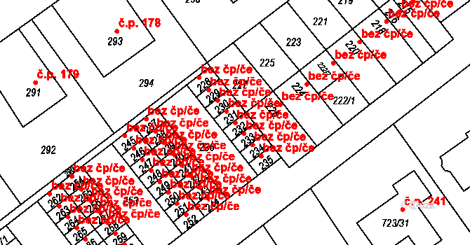 Přerov 43831079 na parcele st. 232 v KÚ Kozlovice u Přerova, Katastrální mapa