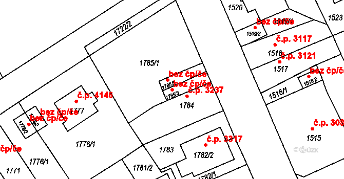 Chomutov 45040079 na parcele st. 1785/3 v KÚ Chomutov II, Katastrální mapa