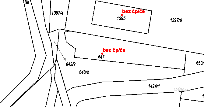 Proboštov 45109079 na parcele st. 647 v KÚ Proboštov u Teplic, Katastrální mapa