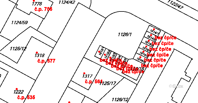 Jičín 45972079 na parcele st. 1615/1 v KÚ Jičín, Katastrální mapa