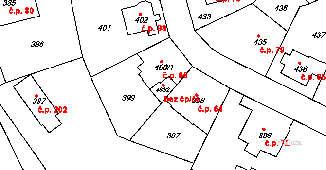 Ústí nad Labem 48732079 na parcele st. 400/2 v KÚ Mojžíř, Katastrální mapa