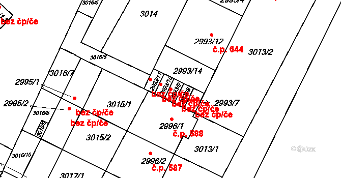 Bystřice nad Pernštejnem 49403079 na parcele st. 2993/9 v KÚ Bystřice nad Pernštejnem, Katastrální mapa