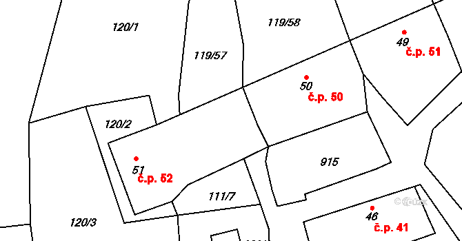 Štipoklasy 52, Plánice na parcele st. 51 v KÚ Štipoklasy u Lovčic, Katastrální mapa