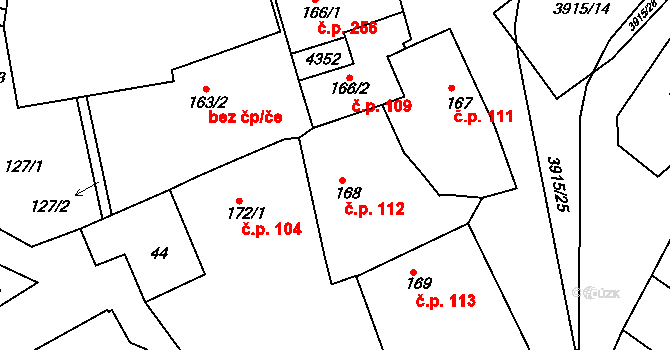 Stod 112 na parcele st. 168 v KÚ Stod, Katastrální mapa