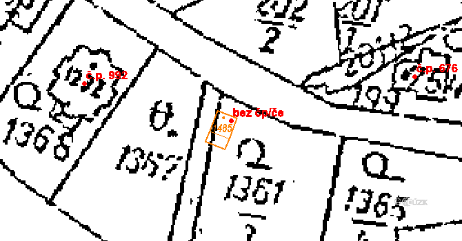 Kamenický Šenov 107736080 na parcele st. 1485 v KÚ Kamenický Šenov, Katastrální mapa