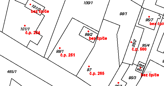 Suchdol nad Lužnicí 251 na parcele st. 99/1 v KÚ Suchdol nad Lužnicí, Katastrální mapa