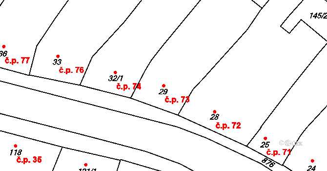Držovice 73 na parcele st. 29 v KÚ Držovice na Moravě, Katastrální mapa