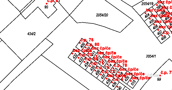 Verneřice 76 na parcele st. 409 v KÚ Verneřice, Katastrální mapa
