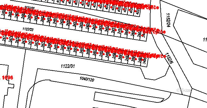 Rožnov pod Radhoštěm 41200080 na parcele st. 3489 v KÚ Rožnov pod Radhoštěm, Katastrální mapa