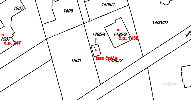 Třinec 48404080 na parcele st. 1495/4 v KÚ Lyžbice, Katastrální mapa