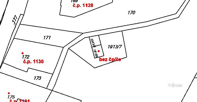 Brumov-Bylnice 50162080 na parcele st. 1913/2 v KÚ Brumov, Katastrální mapa