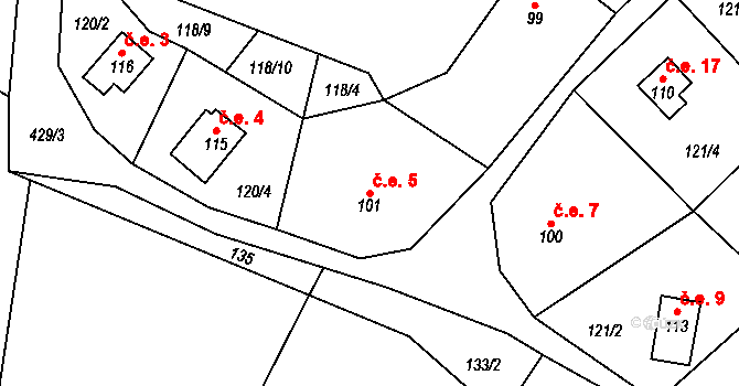 Chacholice 5, Chrast na parcele st. 101 v KÚ Chacholice, Katastrální mapa